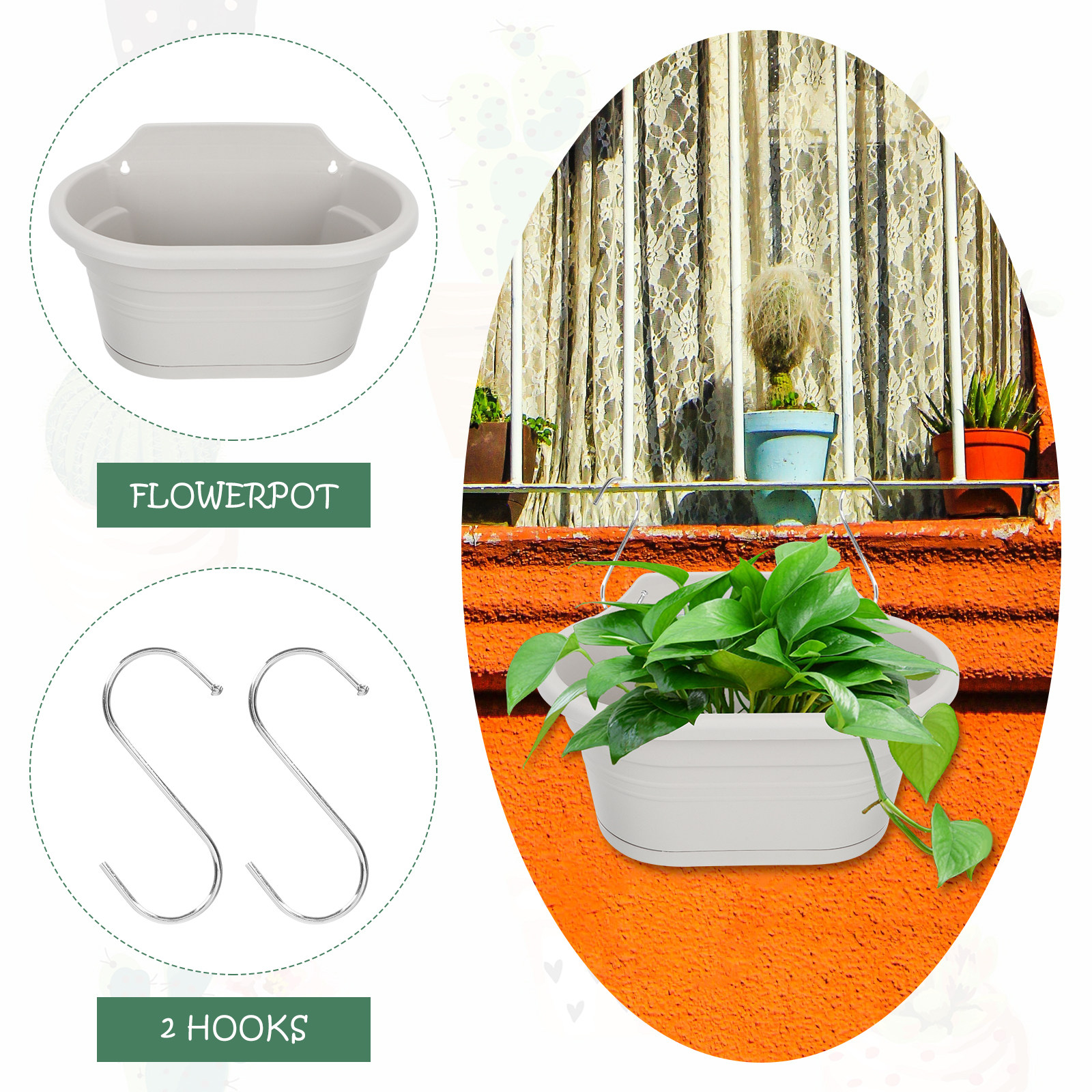 1Set Wall Hanging Flower Pot S - đánh giá và giá Spider Plant Hanging