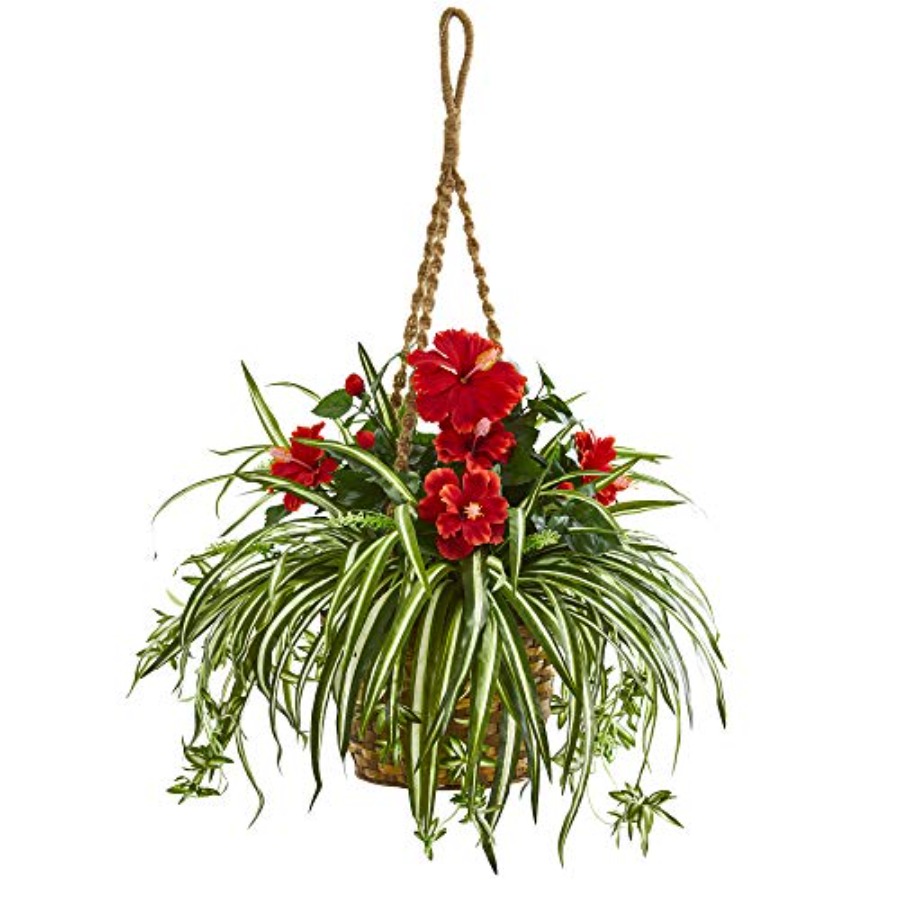 Hanging basket artificial plan - đánh giá và giá Spider Plant Hanging