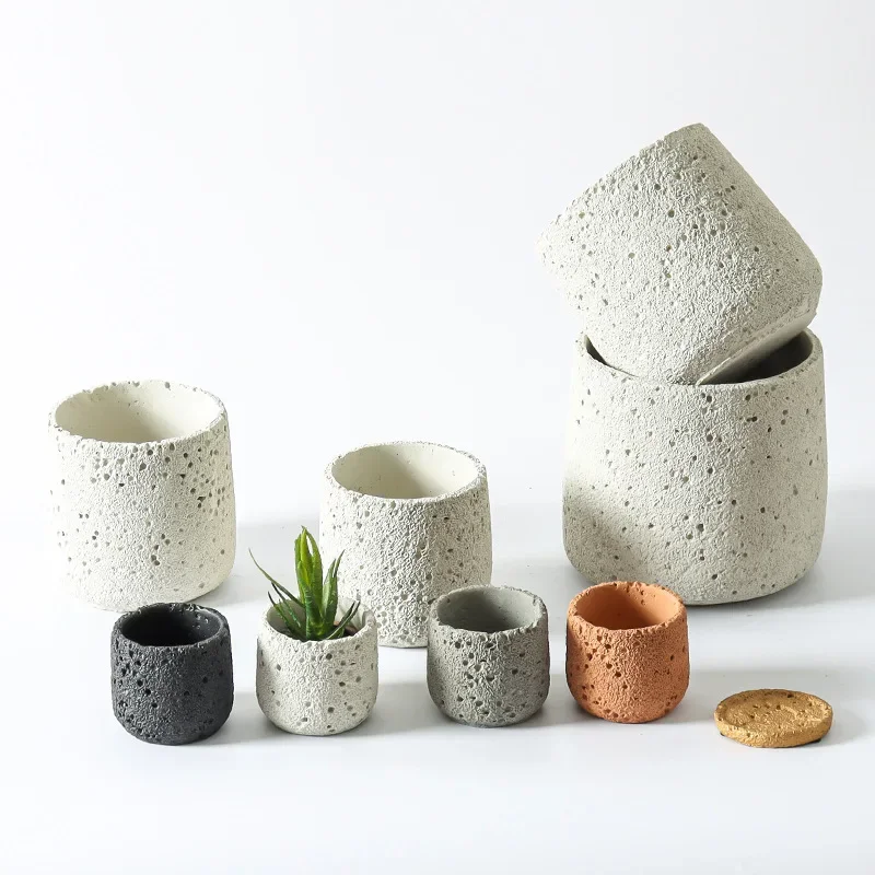Nordic cement flowerpot simple - đánh giá và giá Echeveria Succulent