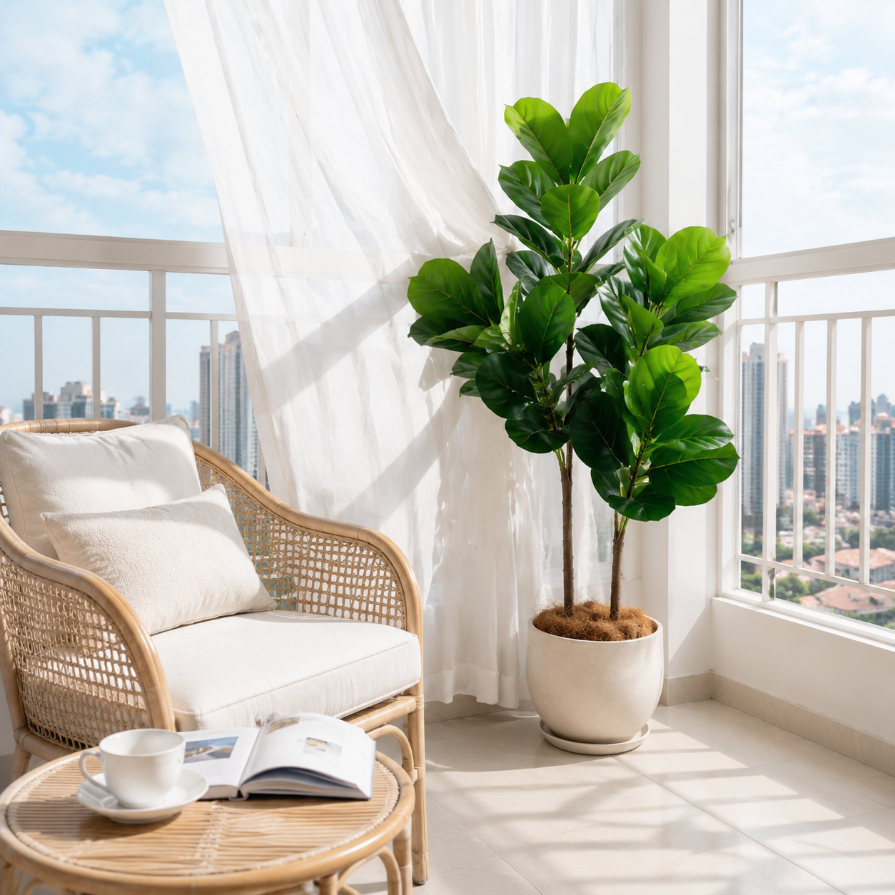 130cm/4.3ft Artificial Ficus L - đánh giá và giá Ficus Lyrata Tree