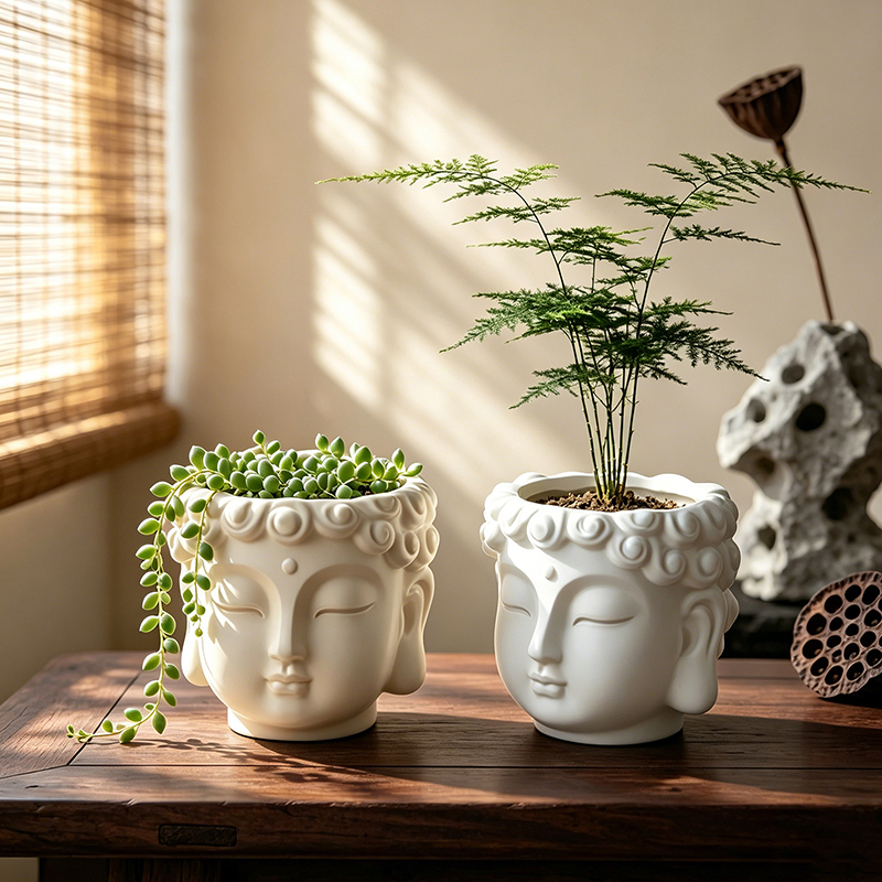 Buddha Head Shaped Resin Plant - đánh giá và giá Echeveria Succulent