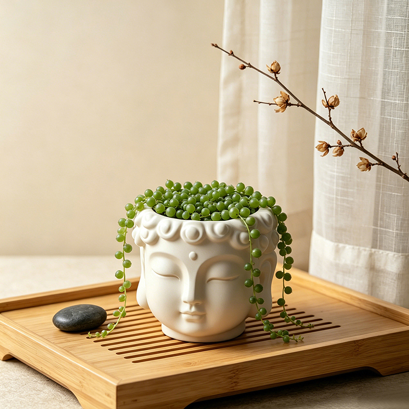 Buddha Head Shaped Resin Plant - đánh giá và giá Echeveria Succulent