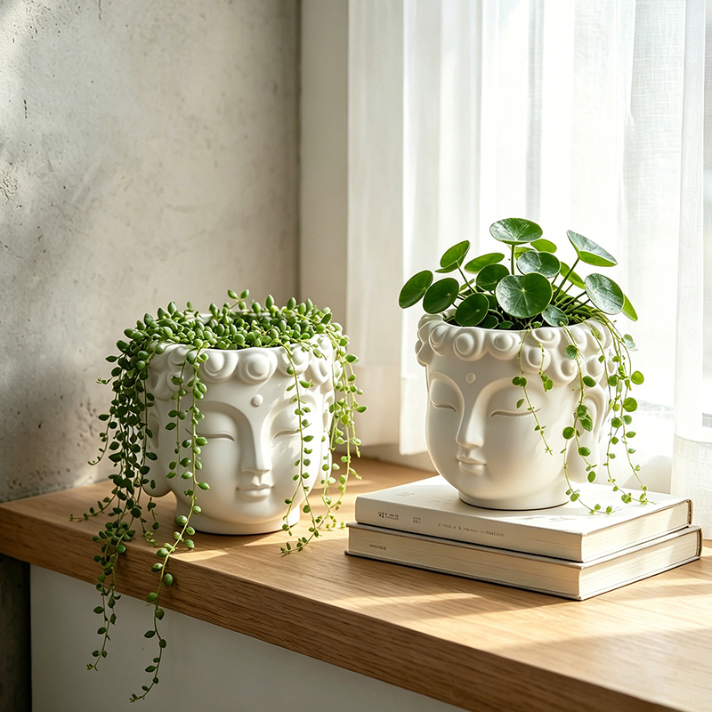Buddha Head Shaped Resin Plant - đánh giá và giá Echeveria Succulent