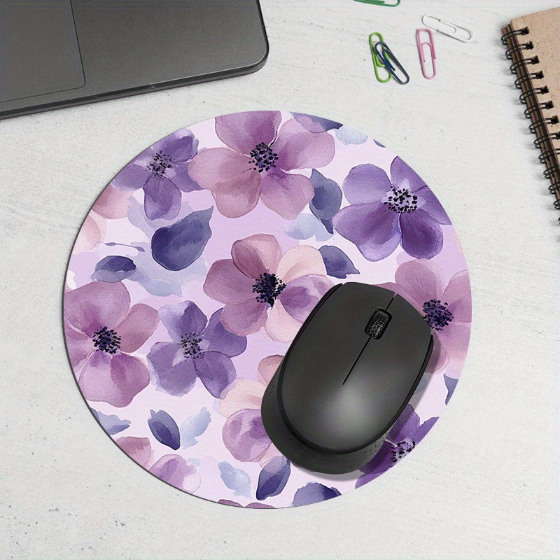 1pc Purple Floral Round Mouse  - đánh giá và giá Tradescantia Purple