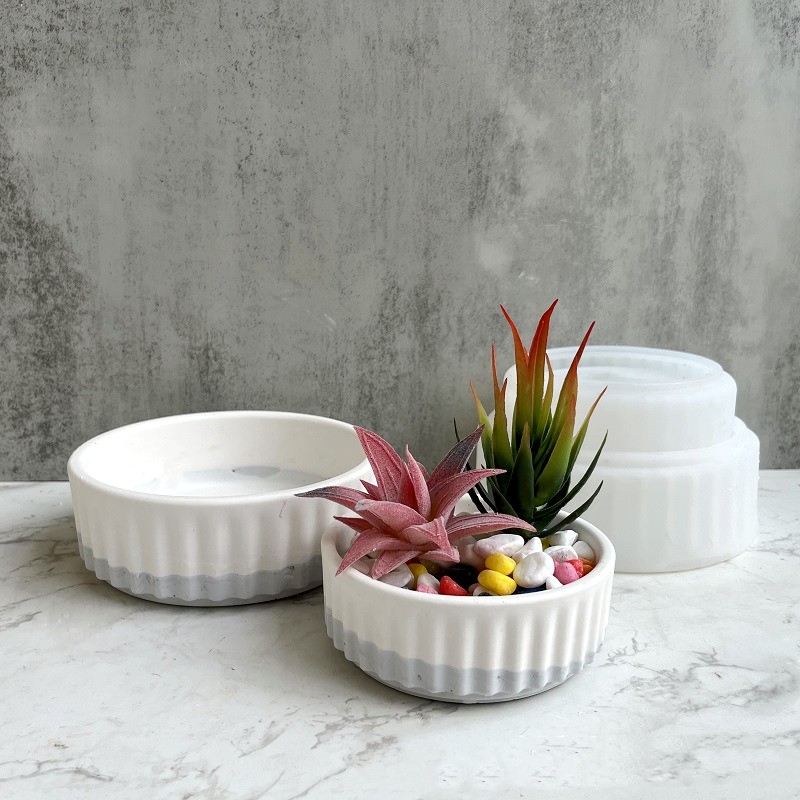 Stripe Flowerpot Silicone Mold - đánh giá và giá Echeveria Succulent